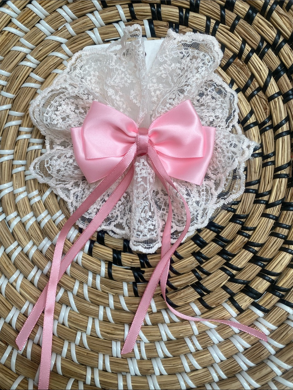 Pink Lace Bow Hair